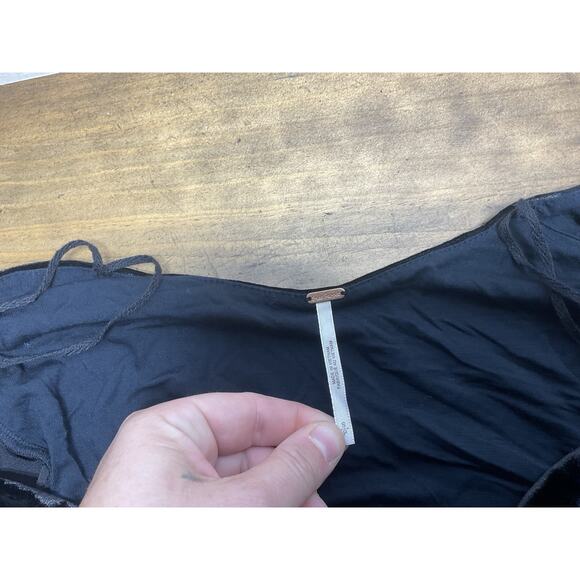 Free People Long Sleeve Velvet Square Neck Whimsigoth Blouse Women's Size S - Picture 4 of 12